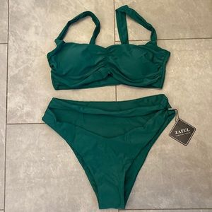 ZAFUL deep green bikini. NWT